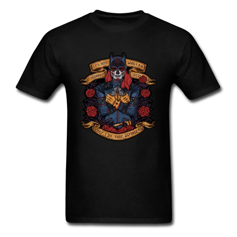 Gift T Shirt Design Short Sleeve Hot Sale O-Neck 100% Cotton Tops Tees Slim Fit Tee-Shirts for Men Summer Wholesale day of the dead heroine 8951 black