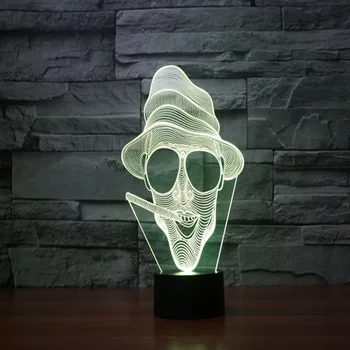 

Creative Smoking Man Night Light and Lamp 7 Colors Chaning 3D LED Night Light Acrylic Atmosphere Lamp Novelty Lighting