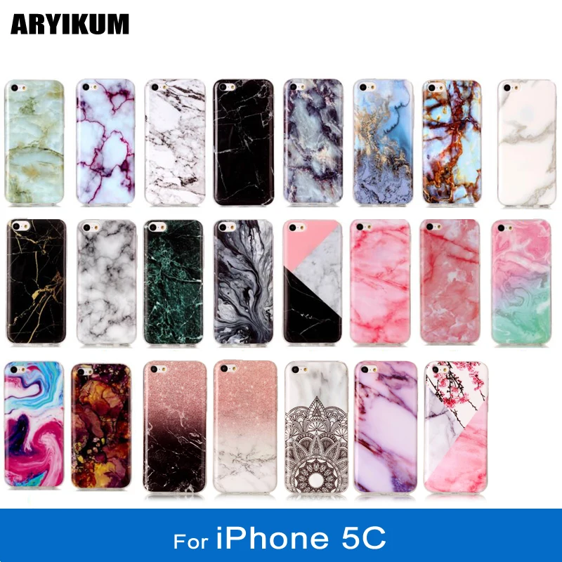 

ARYIKUM For Coque iPhone 5C 5 C Lte 8gb Soft Rubber Silicone Marble Cell Phone Case Covers For 5C iPhone Apple iPhone5C Capinha