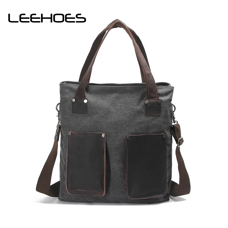 

Retro Style Male Canvas Handbag Travel Shoulder Multi-functional Crossbody Bags Tote Business Briefcase Computer Messenger Bag