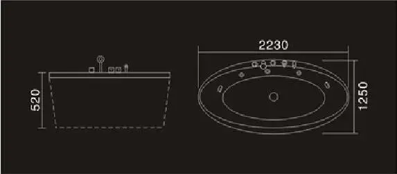 2230 мм Овальная Капля-в стекловолокна whirlpool Ванна Акриловая Hydromassage встроенный серфинг Ванна NS6019