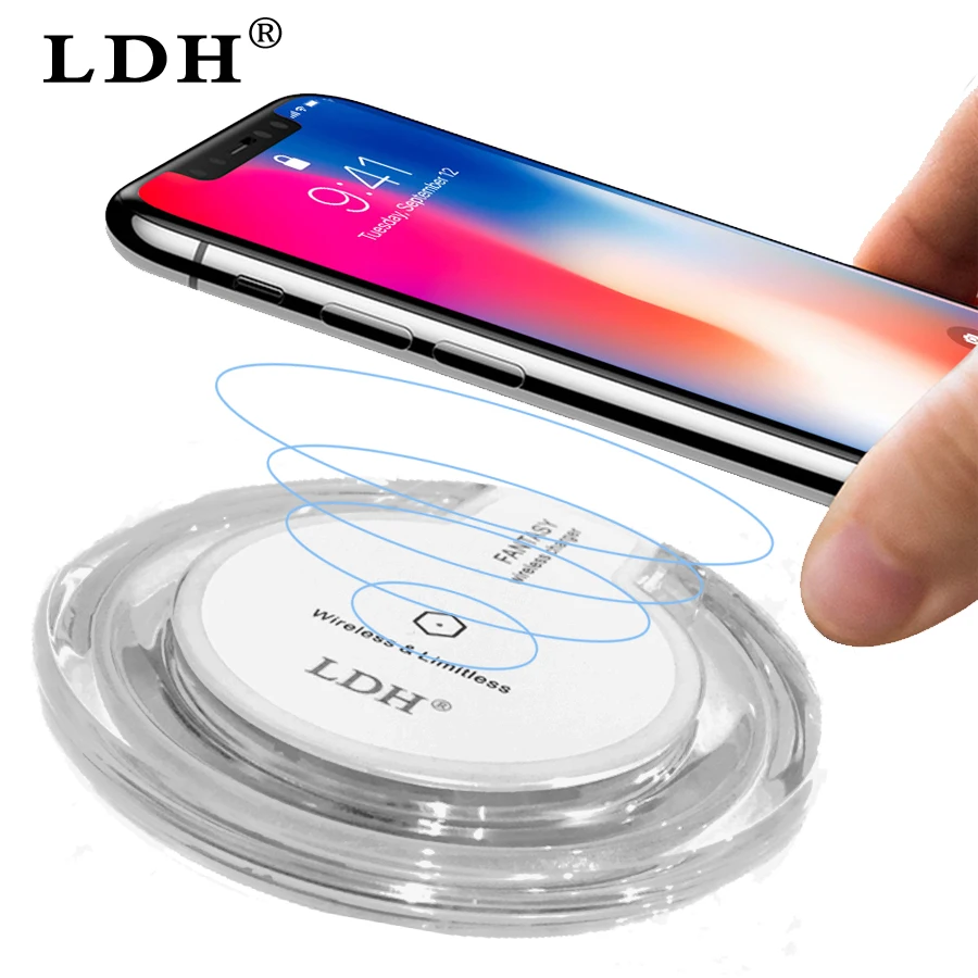 Беспроводное зарядное устройство LDH Qi для IPhone X 8 Plus Samsung Galaxy S6/S7/S8/S9 + Note 6 7 9 |