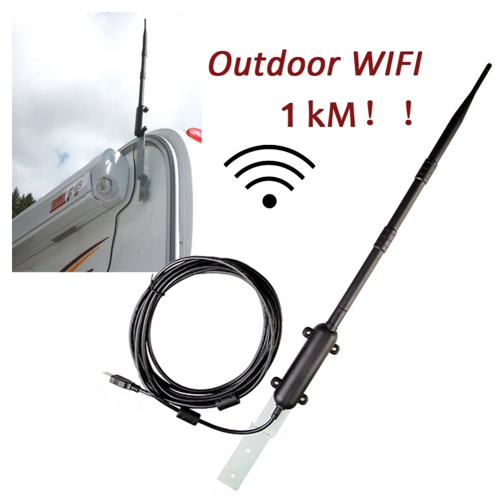 pc wifi adapter Ngoài trời Wifi Receiver 2.4 ghz 150 Mbps USB Không Dây Adapter 1 wát Công Suất Cao 13dBi Antenna 1.5 km Wifi Phạm Vi wifi AP mềm Phát bluetooth card