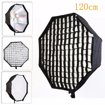 

Photo Studio 120cm Octagon Umbrella Softbox Diffuser Reflector+Grid Honeycomb Photography Soft Box Light Box for Speedlite Flash