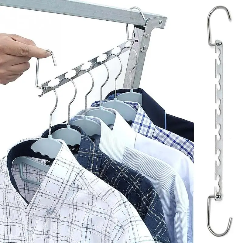 

Multifunctional Metal Clothes Hanging Chain Closet Hangers Clothing Organizer Clothes Hanger Rack #05