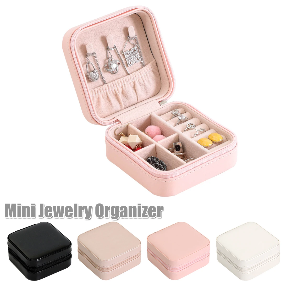 

Jewelry Casket Cosmetic Storage Box Makeup Packing Organizer Multi-function Jewelry Box Earrings Ring Container Case Portable 30