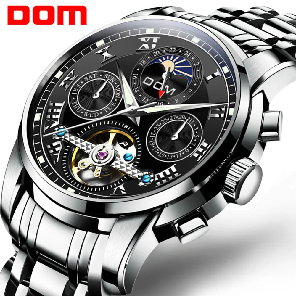 DOM New Japan Mechanical Watch Wristwatches Automatic Mens Watch Top Brand Luxury Casual Leather Waterproof Watch Men M-75D-1MH DOM New Japan Mechanical Watch Wristwatches Automatic Mens Watch Top Brand Luxury Casual Leather Waterproof Watch Men M-75D-1MH