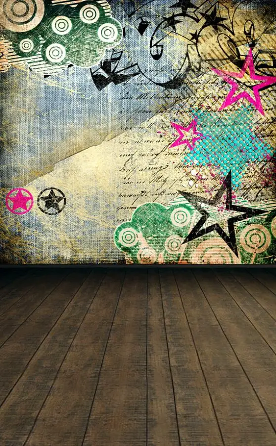

photography backdrops 200*150cm(6.5*5ft) Pentagram graffiti board studio photo