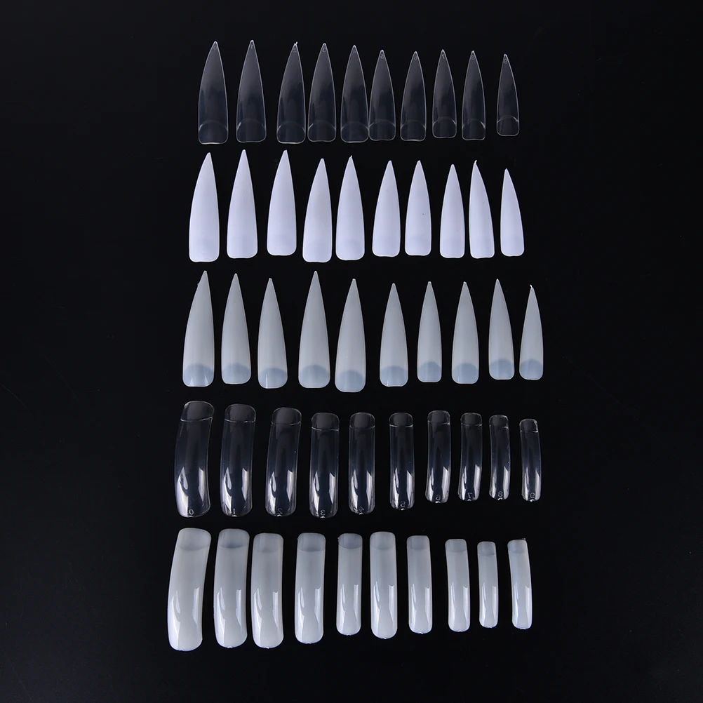 

NEW 10pc Natural/Transparent Nail Art Fan Board Polish UV Gel Display Nail Art Tips Stick Display Practice Manicure Tools
