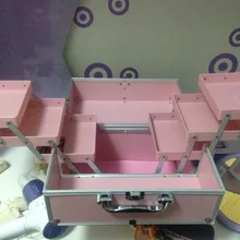 Fb102p Facebox Макияж случае Красота коробка с внутренней три Слои лоток розовый мешок Большой compacity
