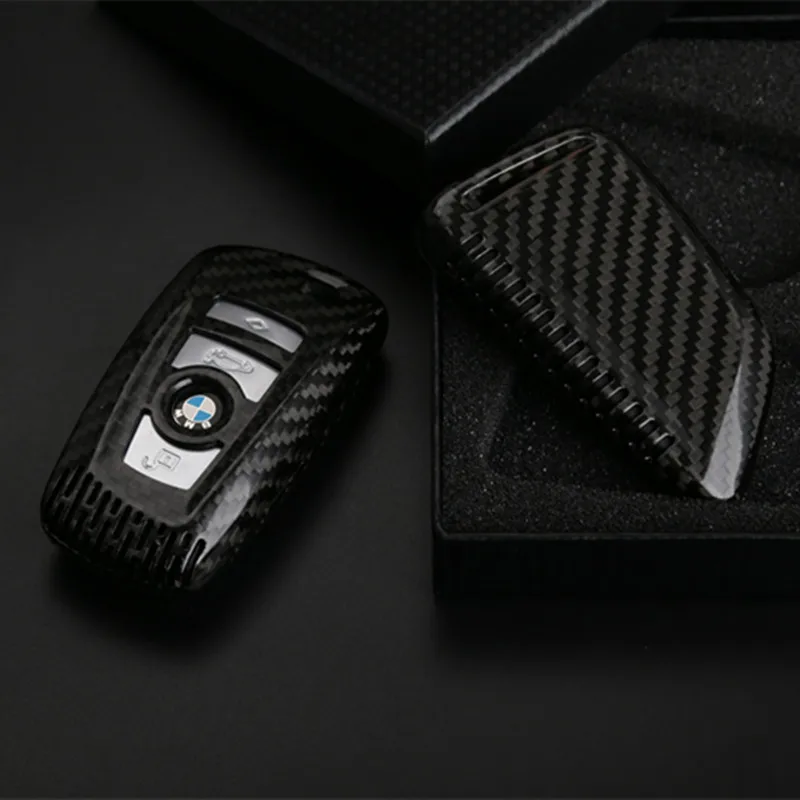 2017 New 100% Genuine Carbon Fiber Car Auto Remote Key Case Cover fob Holder Skin Shell for BMW X5 X6 F15 F16 1 3 5 7 Series X3 X4 Car Styling (4)