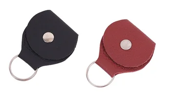 

5PCS Leather Metal Guitar Pick Holder Plectrum Case Bag Guitar Pick Cover Guitar Parts Accessory Key Chain Guitar Picks Holder