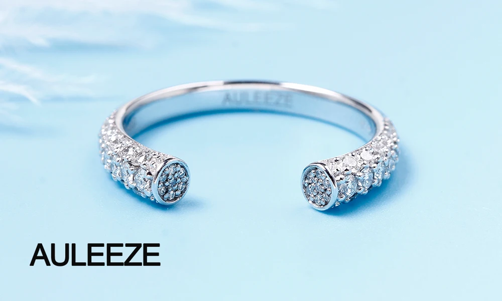AULEEZE круглое ограненное натуральное бриллиантовое Открытое кольцо 0,62 cttw VS Настоящее алмазное складывающееся кольцо платина PT950 сочетающийся ремешок ювелирные изделия