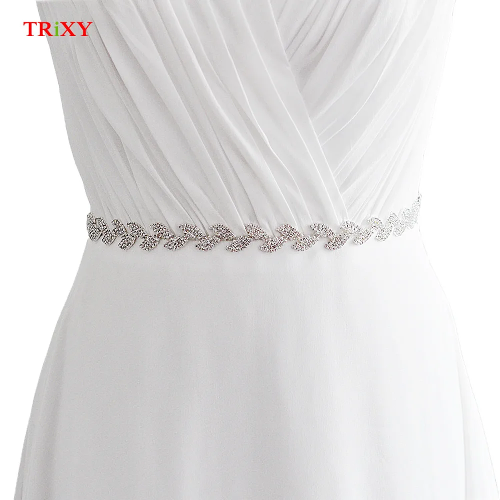 

TRiXY A198-S Rhinestones Beaded Wedding Belt Sash Crystal Bridal Belt Evening Party Prom Dresses Accessories Wedding Dress Belt