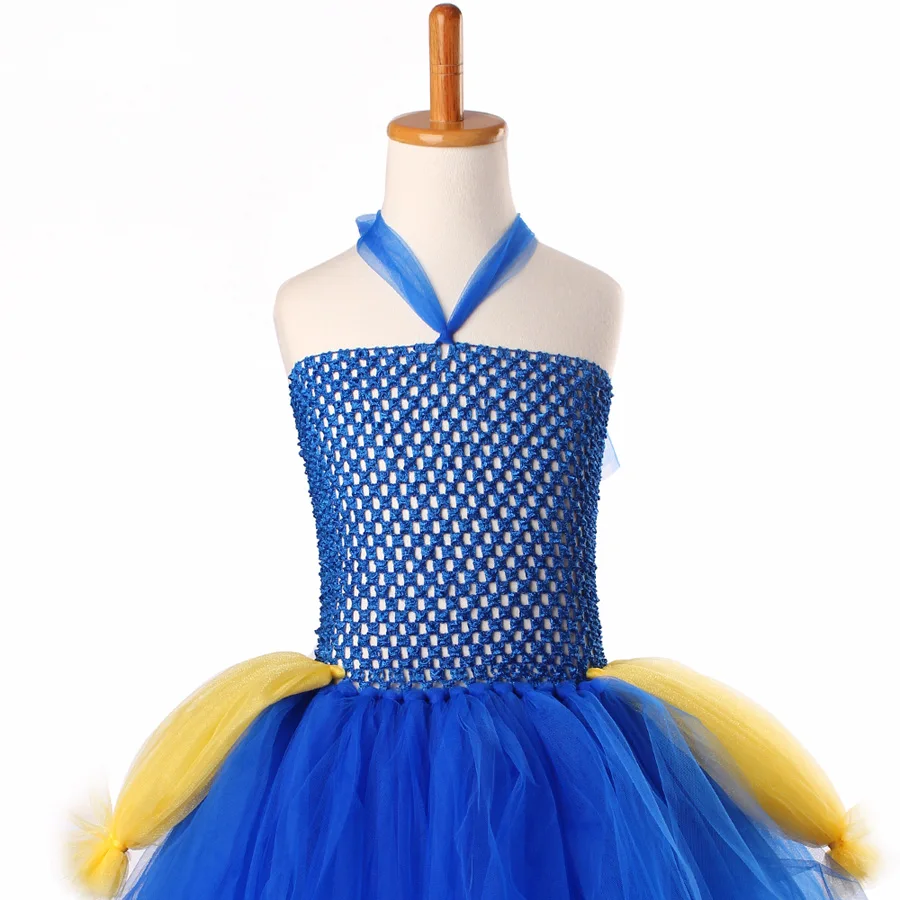 Royal Blue Tang Fish Girls Tutu Dress Under The Sea Theme Birthday Party Dress Kids Photo Prop Dress Up Halloween Costume (4)