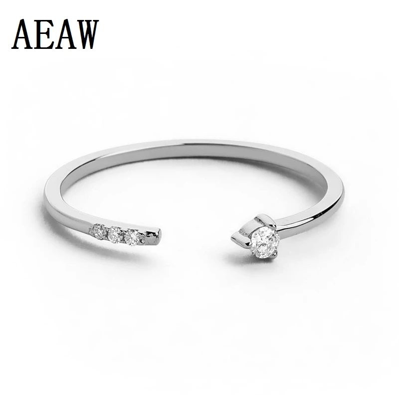 Diamond Rings 14k Pure Gold Women Diamod New Hot Sale Party Trendy 2018 Diamond Open Ring For Women