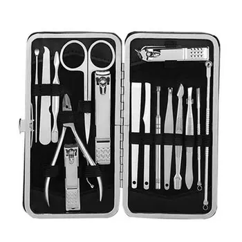 

16 in 1 pcs Nail Clipper Kit with case Nail Care Set Pedicure Scissor Tweezer Knife Ear pick Utility Manicure Set Tools MS01