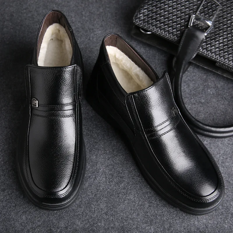 Мужская обувь; мужские Ботинки martin; мужские комплекты из натуральной кожи; зимние Бархатные хлопковые ботинки; теплые мужские высокие Shoes38-44