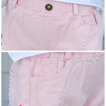 Baby Teenager Summer White Pink Denim Shorts For Girls High Quality Teens Girl Short Jeans 4 5 6 7 8 9 10 11 12 Years Old Kids 5