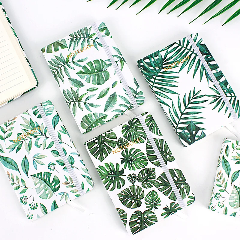 

JUKUAI Nordic Summer Series Palm Leaf Designs Notebook Hard Cover A6 A7 Journal Notepad Stationery School Supplies Escolar 8230