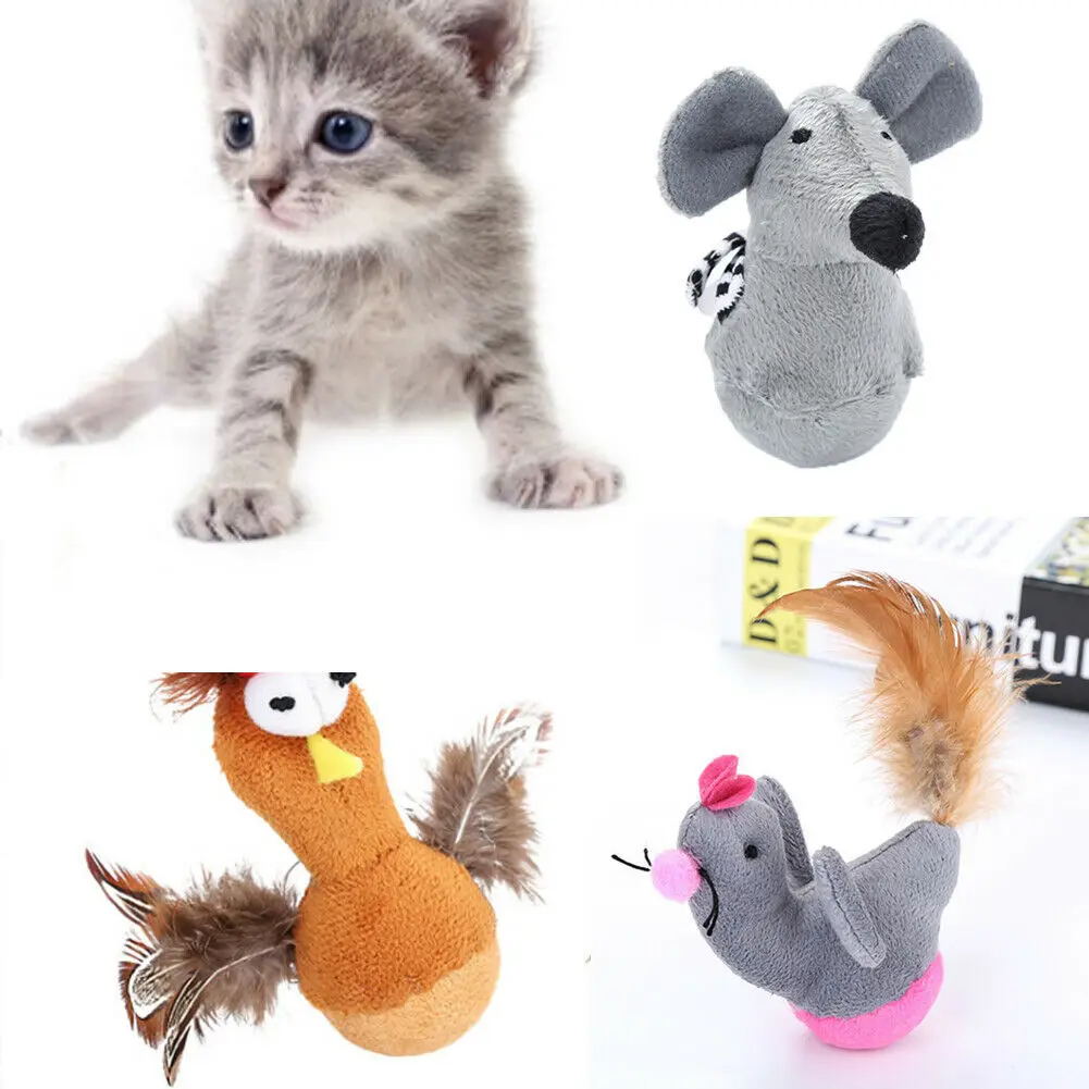 

2019 New Pet Dog Cat Toy Mouse Chick Bird Animals Cat Toys Interactive Teaser Toy stuffed animal toy