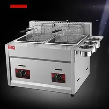 Дизайн газовая фритюрница из нержавеющей стали, двойной резервуар с 3 ведрами газовая фритюрница, прибор для нарезки фри для коммерческого использования