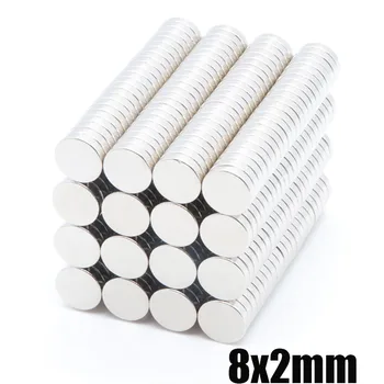 

100pcs 8x2mm NdFeB N35 super strong process strong neodymium magnet rare earth refrigerator magnet small strong magnet 8 x 2mm