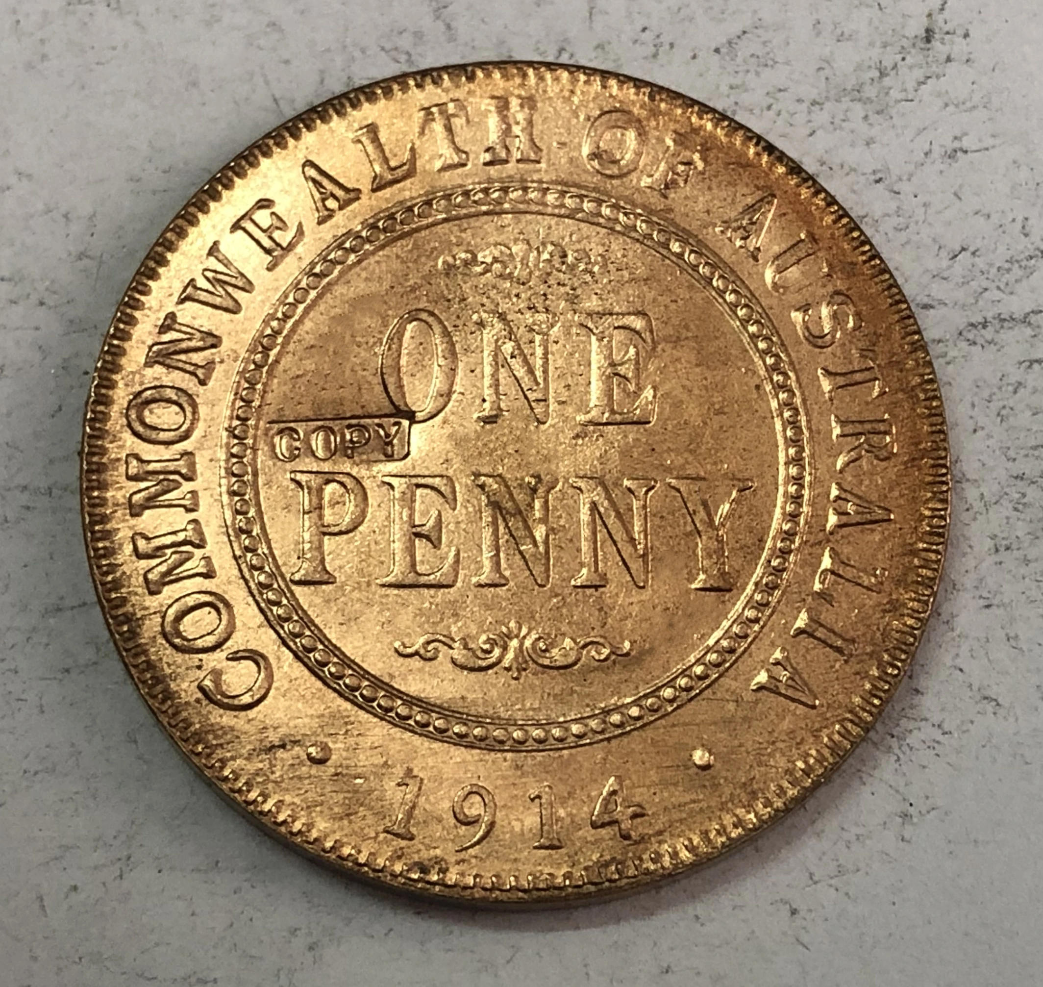 1914 Australia 1 Penny George V|Безвалютные монеты| |
