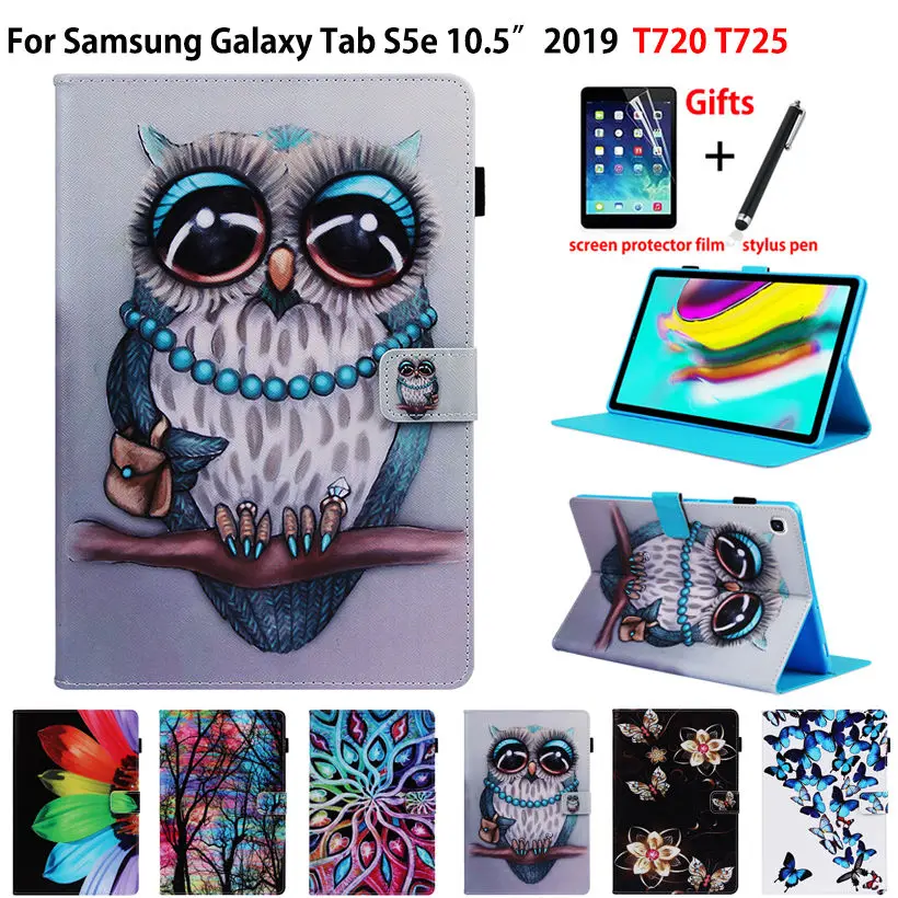 

SM-T720 Fashion Cat Smart Case For Samsung galaxy tab S5e 10.5 2019 SM-T725 T720 T725 Cover Funda Tablet Stand Shell +Film+Pen
