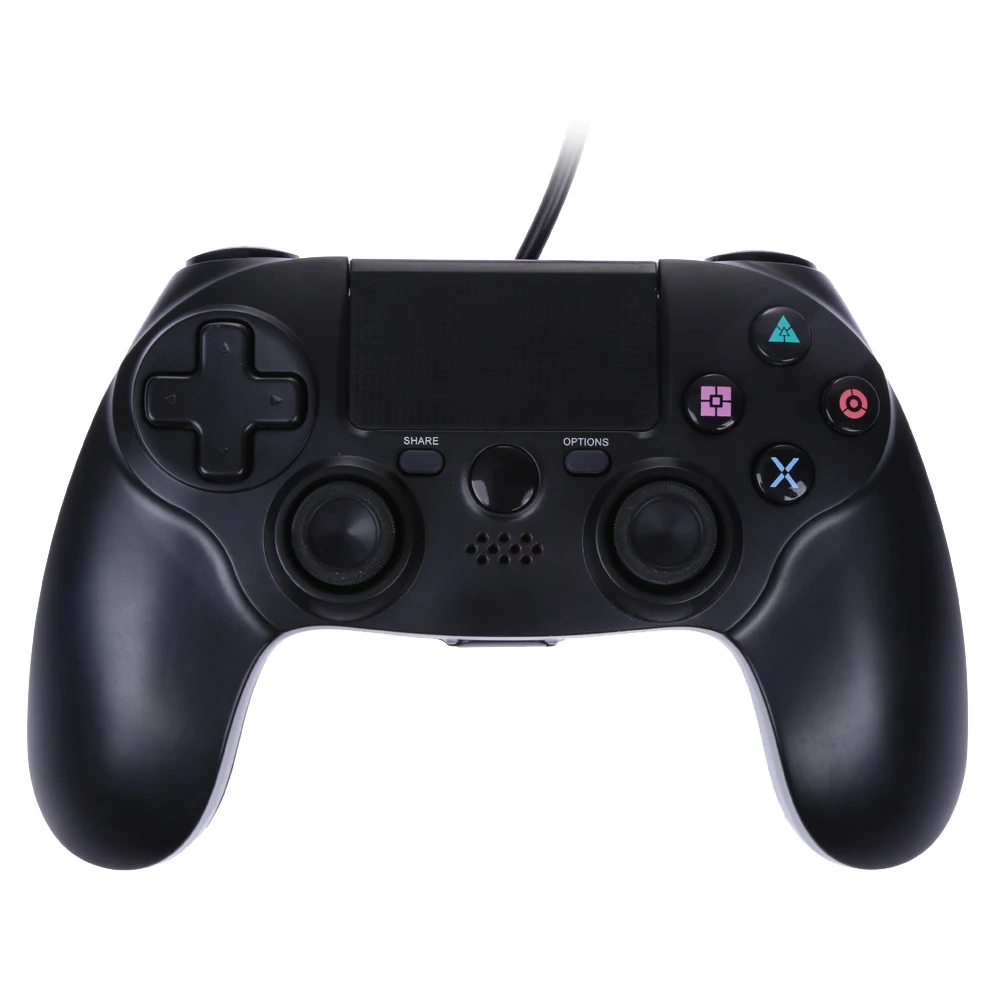 New Dual Vibration 6 Axies Wired Gamepad USB Wired Game Controller black Pad Joystick For Playstation