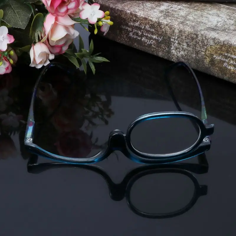 Женский макияж очки для чтения вращающийся Флип макияж глаз очки дальнозоркости+ 1,00 до+ 4,0