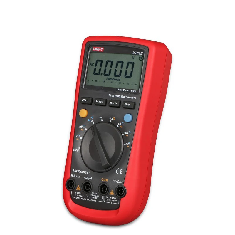 UNI-T UT61E Digital Multimeter Meter Ture RMS Auto Range AC DC Voltage Tester 22000 Counts Data Hold High Reliability