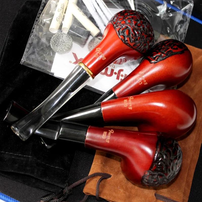 

Chinese specialty Hot-selling ebony smoking pipe briar wood pipe tobacco mahogany set Chinese specialty