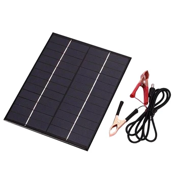 

12V 5.2W Solar Panel Portable Outdoor Polycrystalline Solar Cells Silicon Epoxy Solar DIY Module System Battery Charger + DC out