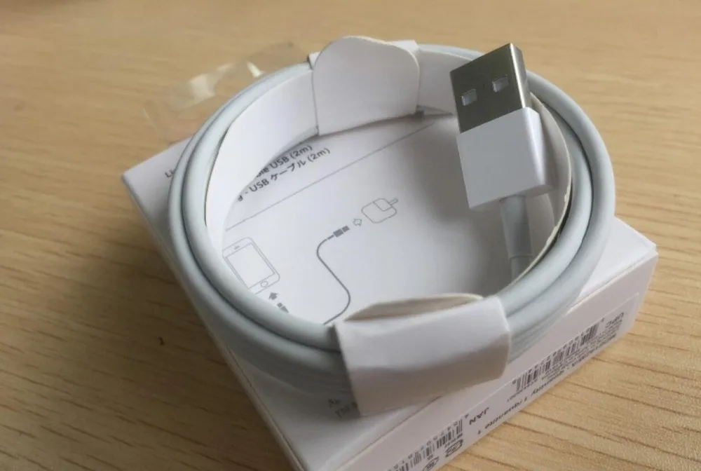 1000pcs With retail Box 2m OD 3.0mm 1:1 Original Qulaity USB Data Sync Charger Cable For ipad mini Air iPhone 7 6s 6 plus 5s 5