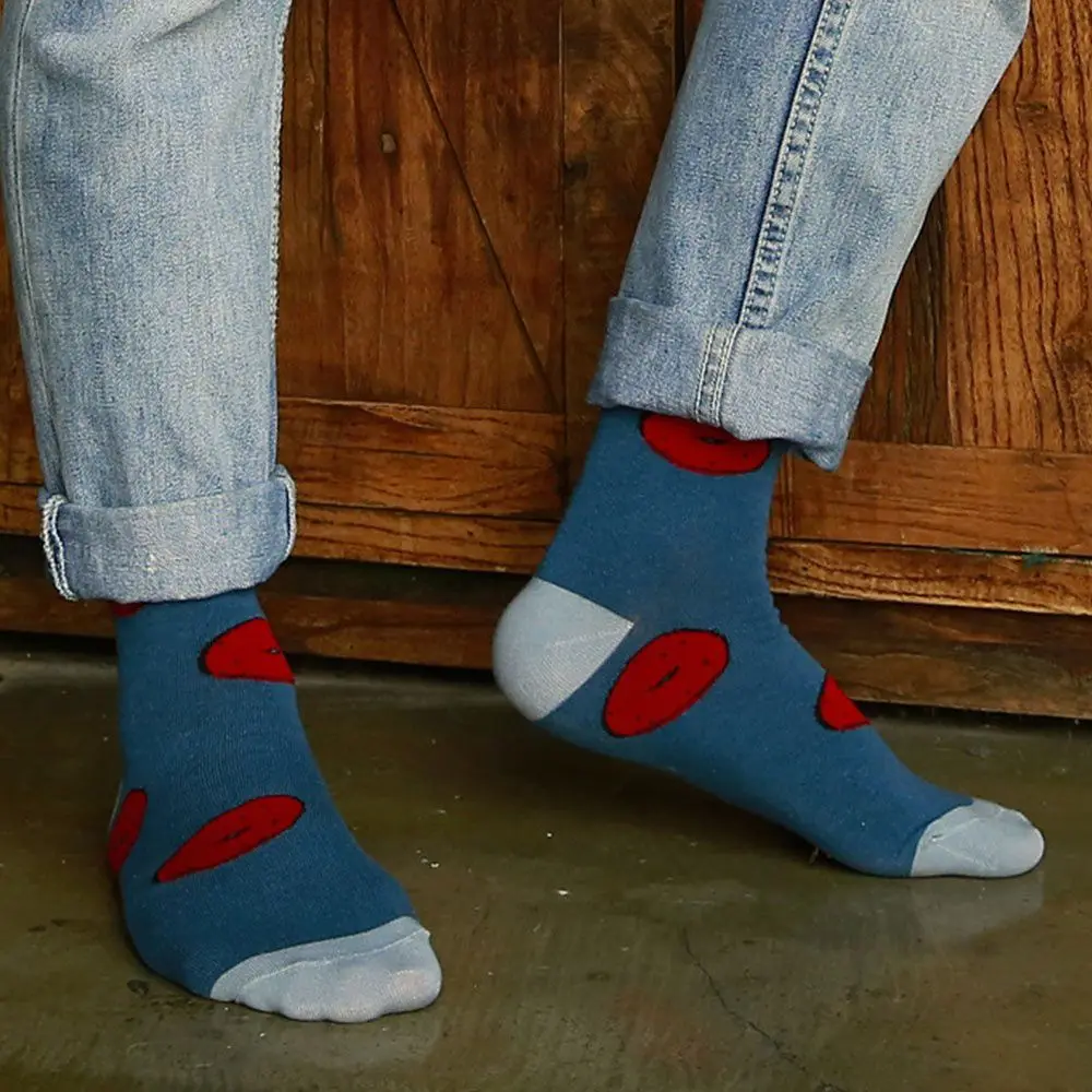 Trendy Style Men Bread Food Design Cotton Sock Casual Fashion Sock