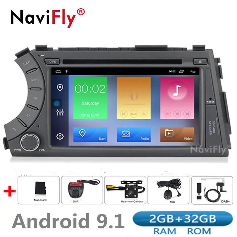 HD1024* 600 2din Android 9,1 Автомобильный dvd Радио мультимедийный плеер для Ssang yong Ssangyong Actyon Kyron аудио FM 4G wifi RDS BT SD gps