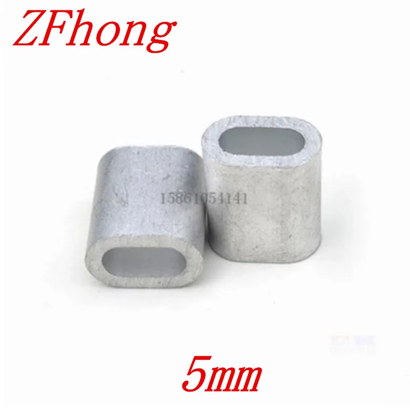 100PCS M5 5mm Oval Aluminum Sleeves Stainless Steel Wire Rope Crimping | Обустройство дома
