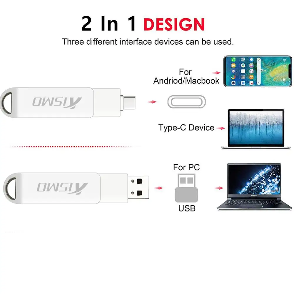 Kismo USB3.0 Type-C Pen Drive 16gb 32gb 64gb 128gb otg memory stick Type-C USB Flash Drive for Huawei P10 P20 Xiaomi mi9 mi8 mi6