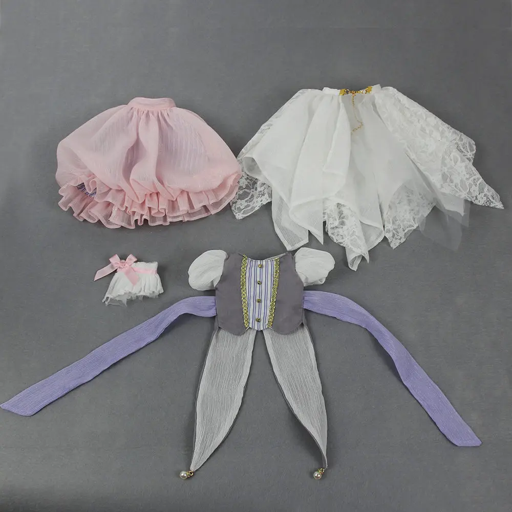 

Clothes only for 1/4 bjd 45cm doll Tuxedo pink white lace dress elegant lolita princess outfit Forturn Days girl gift
