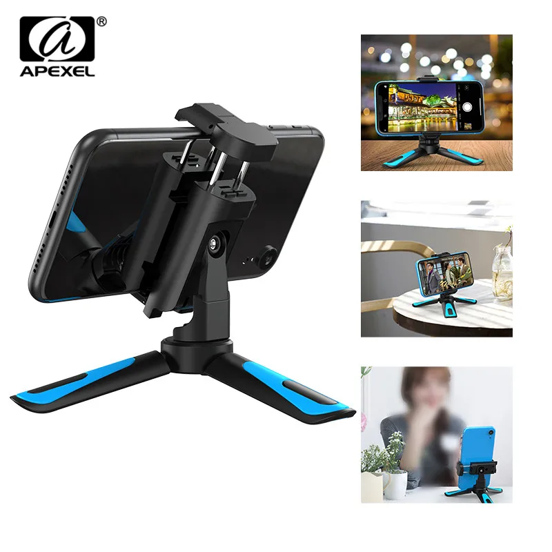 

APEXEL 360 Rotation Camera Tripod Portable Stretch Handheld Tripod With Bluetooth Mobile Phone Clip For Gopro xiaomi iPhone