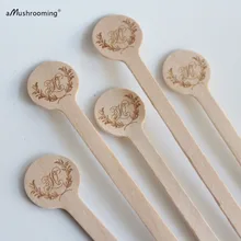 X100 персонализированные для рождественской вечеринки смешиватели для напитков индивидуально выгравироанные надписи одноразовые деревянные палочки для размешивания с венок деревенский мешалки