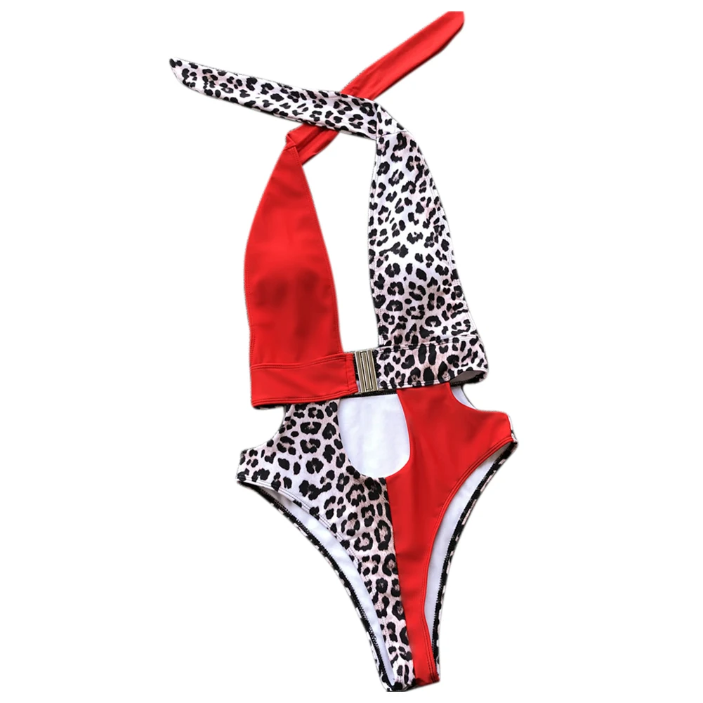 

Diving Polyester Summer Quick-drying No Wire Rim Fashion Bikini Women Swimsuit Slimming One Piece Sexy Padded Leopard Pattern