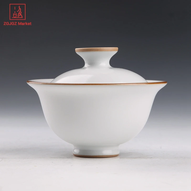 Аутентичный Ru печи Gaiwan глазурованная керамическая чашка для чая ручной работы
