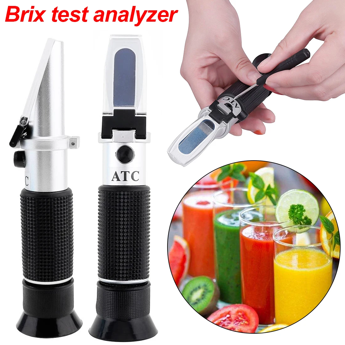 

Handheld alcohol refractometer sugar Wine concentration meter densimeter 0-32% ATC alcohol beer grapes