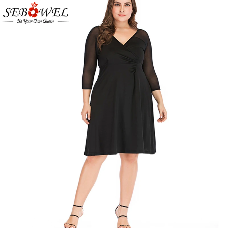 long sleeve skater dress plus size
