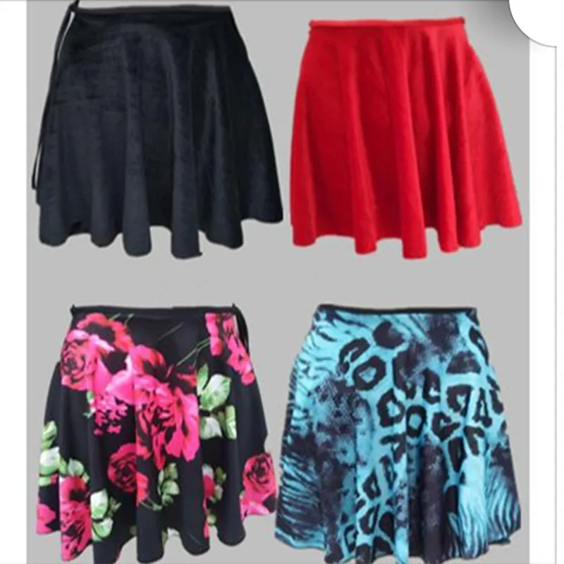 

8 Colors child Latin Dance Skirt For Women Black Blue Red Sumba Dancing Skirt Adult Cheap Stage Rumba Ballet dance short skirt
