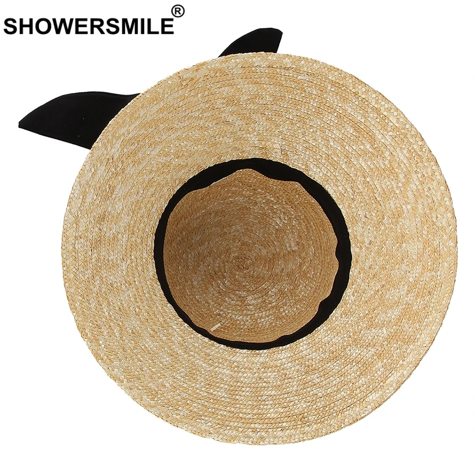 SHOWERSMILE шляпа от солнца женская летняя шляпа из натуральной соломы женская лента купол Твердые дышащие уличные модные женские пляжные шляпы