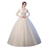 Customized Bride's Lace Up Wedding Dress Retro-vintage V-neck Ball Gown Wedding Dresses Princess Bridal Dresses 1