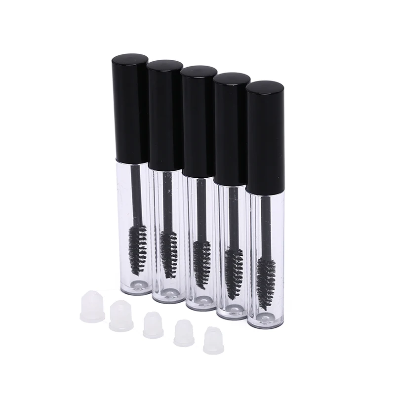 5Pcs/lot New 8.5CM Empty Mascara Tube Eyelash Cream Vial/Liquid Bottle/Container Black Cap